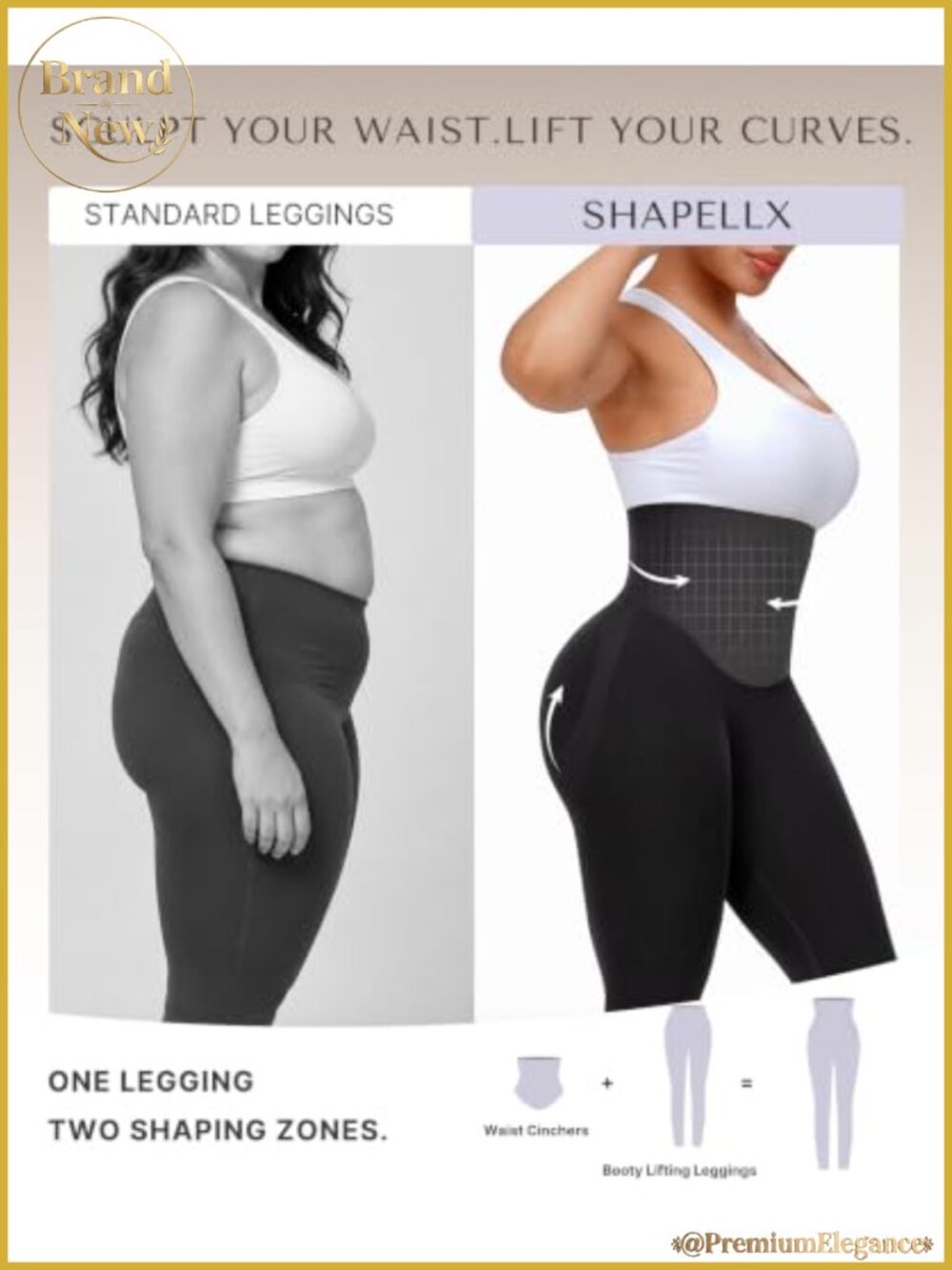 SHAPELLX Leggings for Women High Waist Tummy Control Butt Lifting Compression